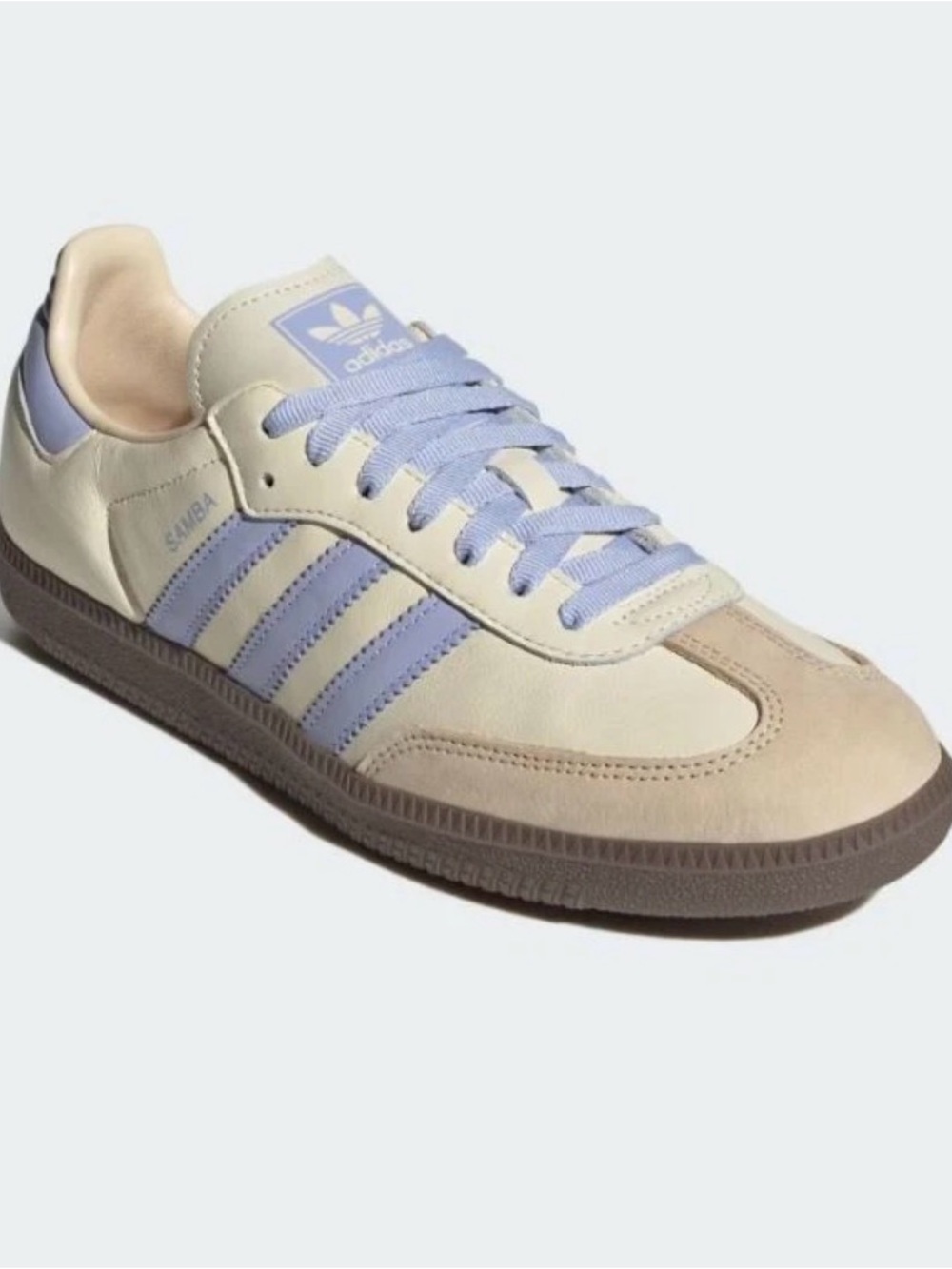 adidas Samba Leather Sneakers — Cream & Lavender Stripes - Picture 3 of 6